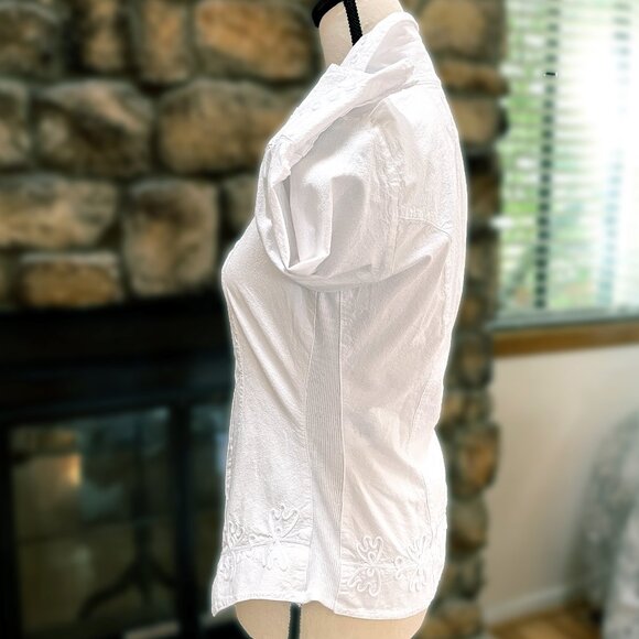 SCULLY Cantina Collection Women’s XS White Peruvian Cotton Embroidered Top - Picture 12 of 12